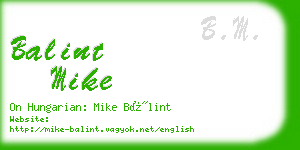 balint mike business card